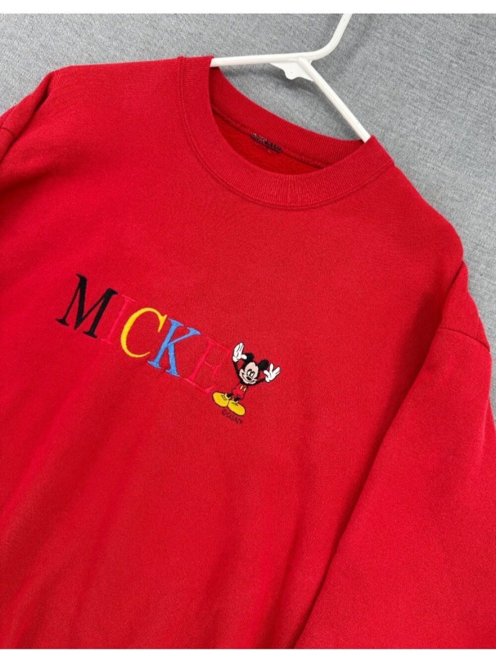 Vtg Mickey Mouse Unlimited Crewneck Sweatshirt Mens S Embroidered Pullover